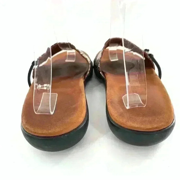 Gentle Souls by Kenneth Cole sandals 8.5 Golum black cream leather snakeskin - Picture 4 of 14